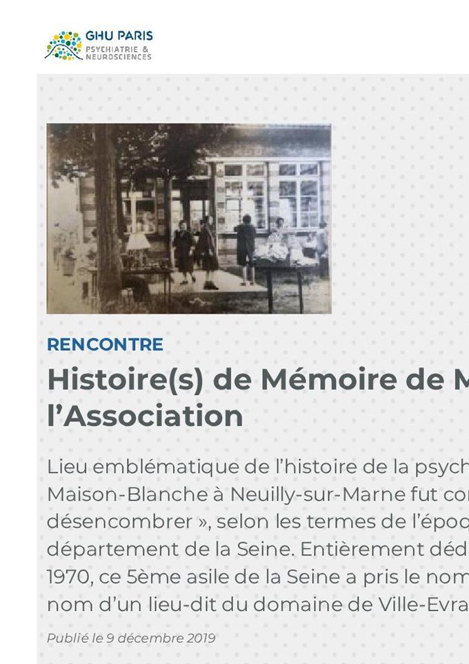 article GHU Paris Psy 12/2019 /1