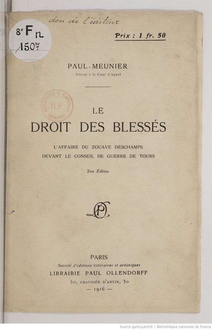 Paul Meunier , avocat de Baptiste Deschamps