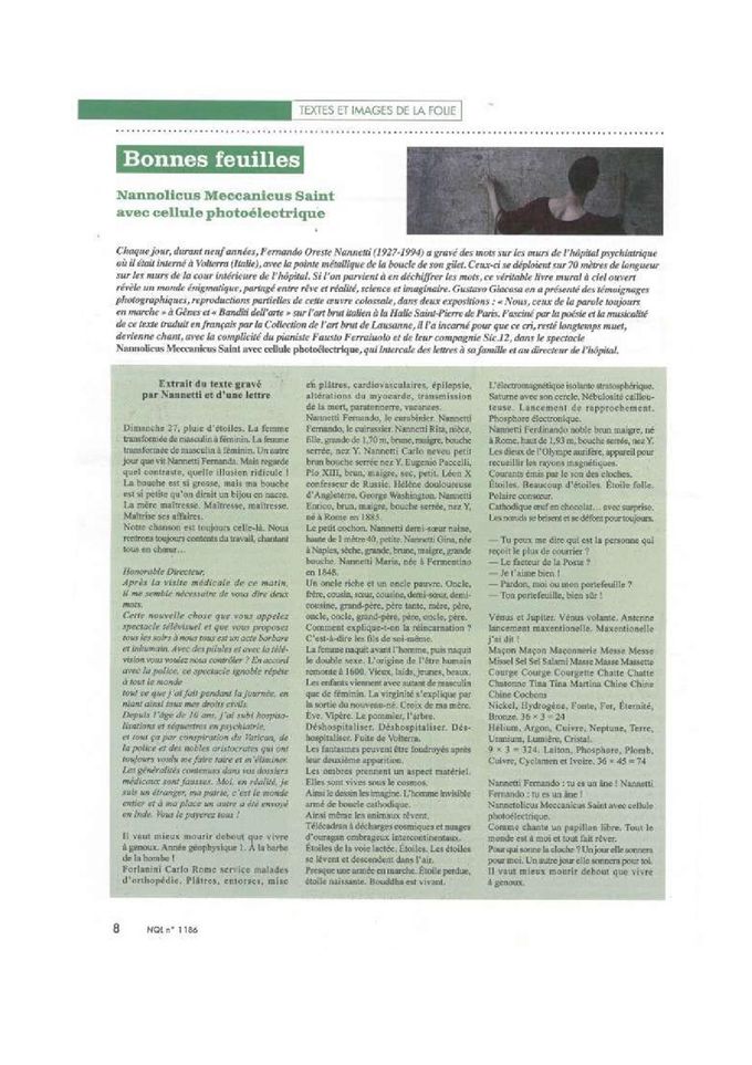 extrait écrits de Fernando in Quinzaine littéraire